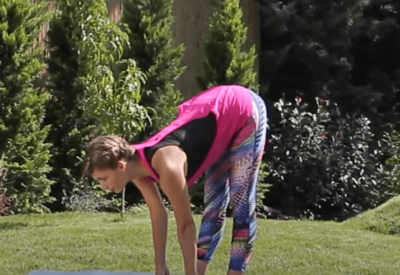Leaning forward with grabbing the toes – Padangustasana